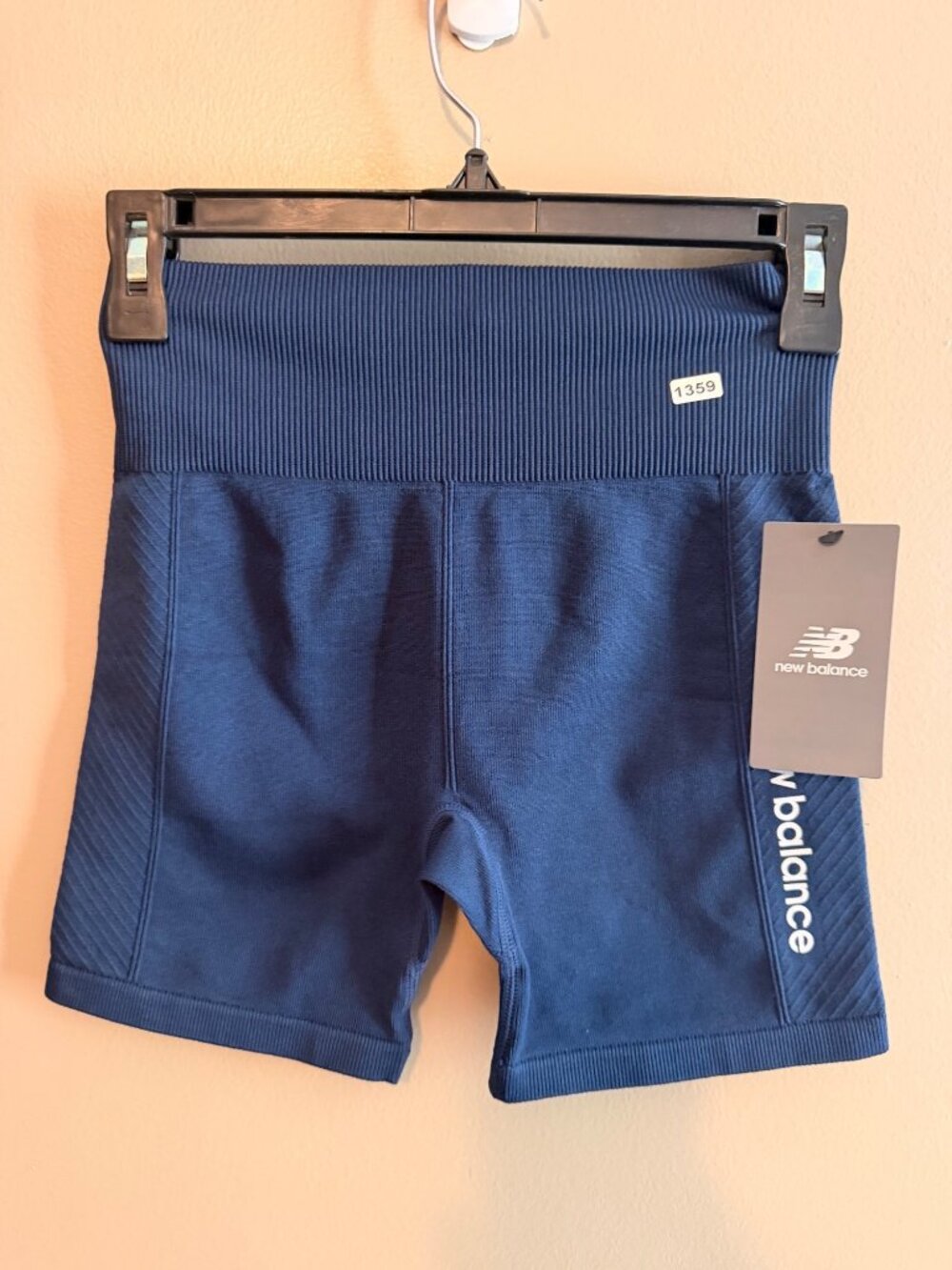 New Balance S  Womens Navy Performance Biker Shorts S/P - 95% Nylon 5% Spandex